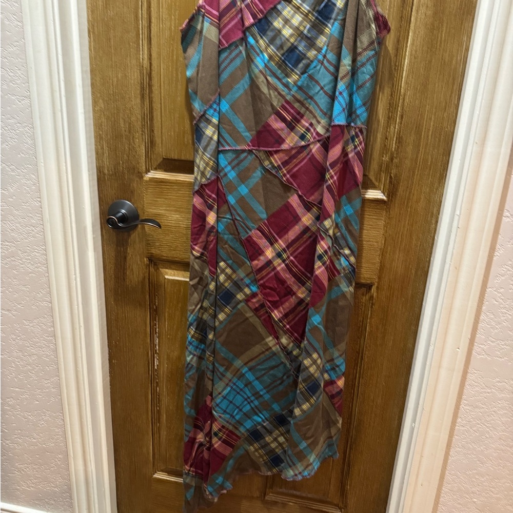 Cato Patchwork Plaid Thin Strap Maxi Sundress - image 2